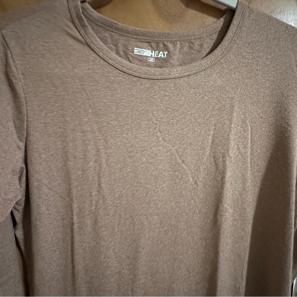 32 Degrees Heathered Brown Long Sleeve Top - Picture 2 of 5
